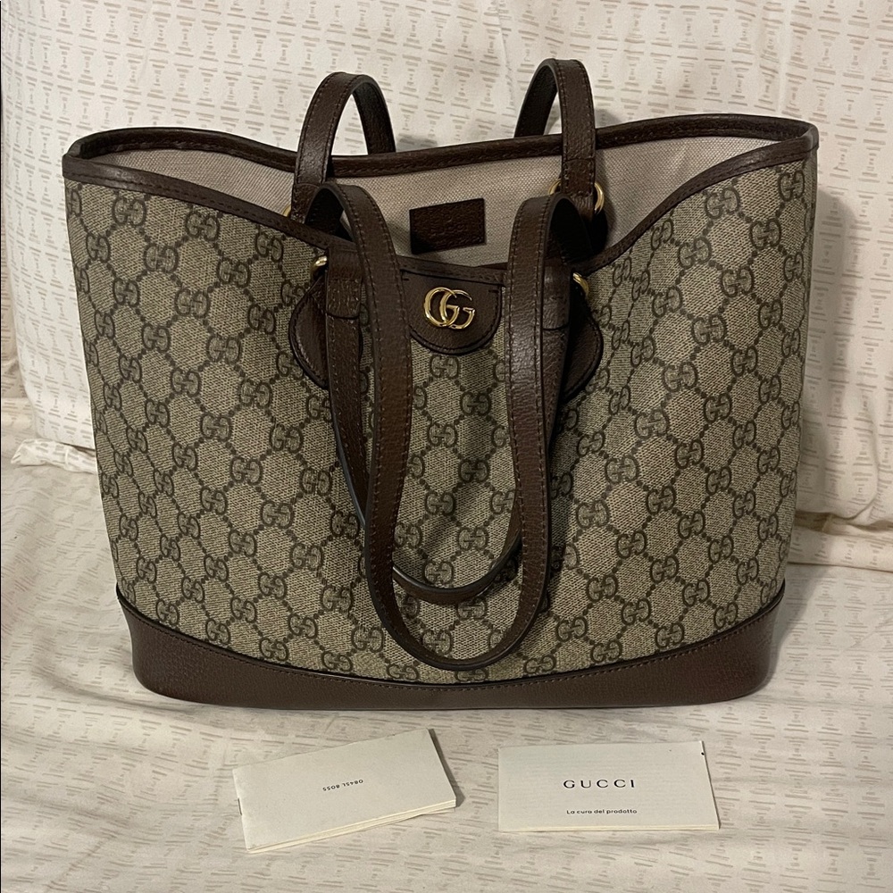 Gucci Supreme Brown Monogram Ophedia Tote Bag